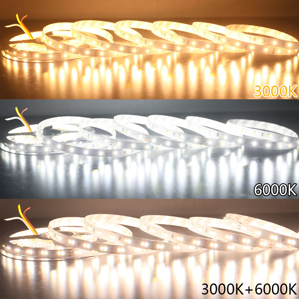 DC24V 2835SMD 560LEDs Pure White+Warm White CCT Flexible LED Strip DC24V 2835SMD 560LEDs Pure White+Warm White CCT Flexible LED Strip